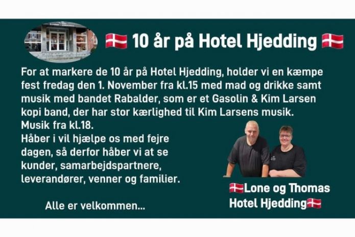 10 år på Hotel Hjedding - Så skal der festes...